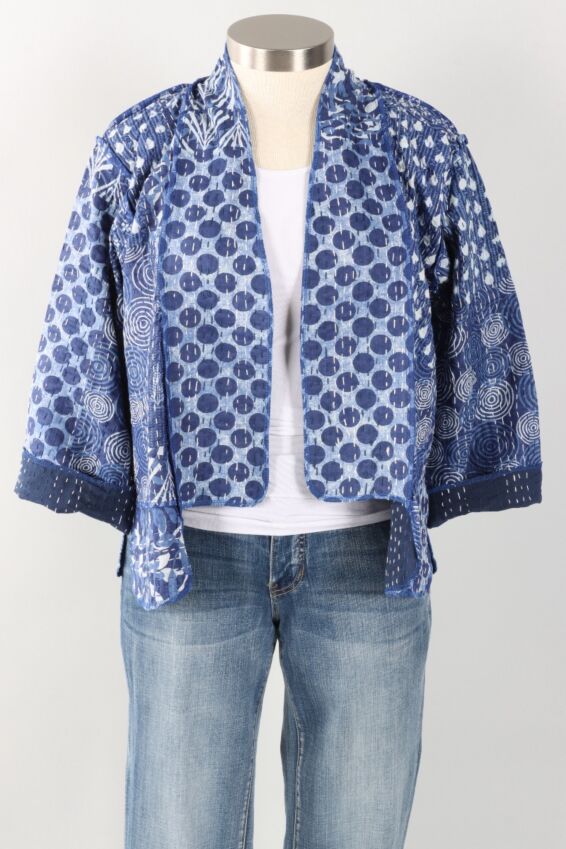 Patchwork Short Jacket - Indigo #9