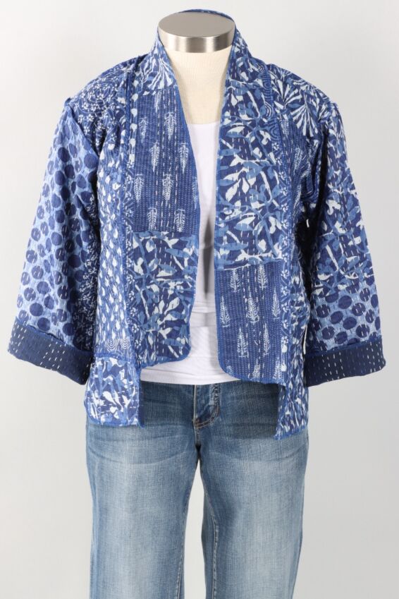 Patchwork Short Jacket - Indigo #12