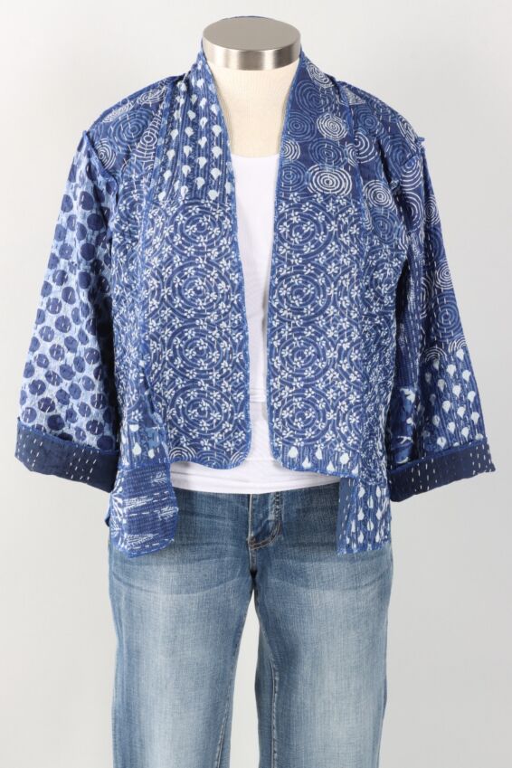 Patchwork Short Jacket - Indigo #2