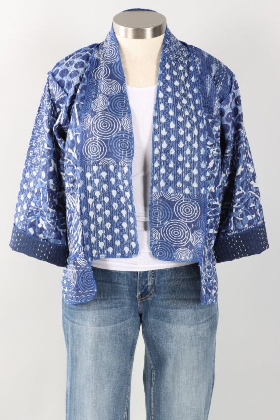 Patchwork Short Jacket - Indigo #4