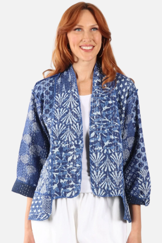 Patchwork Short Jacket - Indigo #1