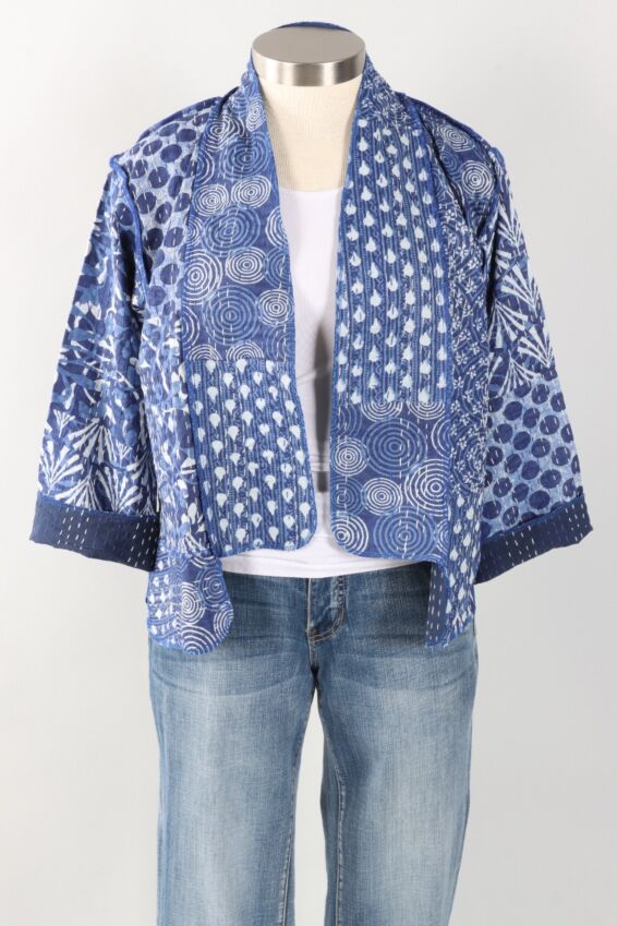 Patchwork Short Jacket - Indigo #10