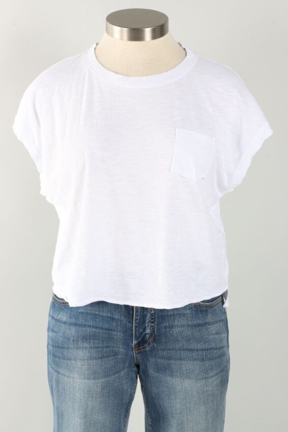 Step Hem Tee - White