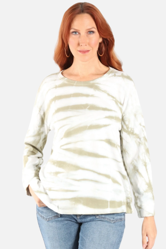 Tie Dye Easy Pullover - Olive Branch