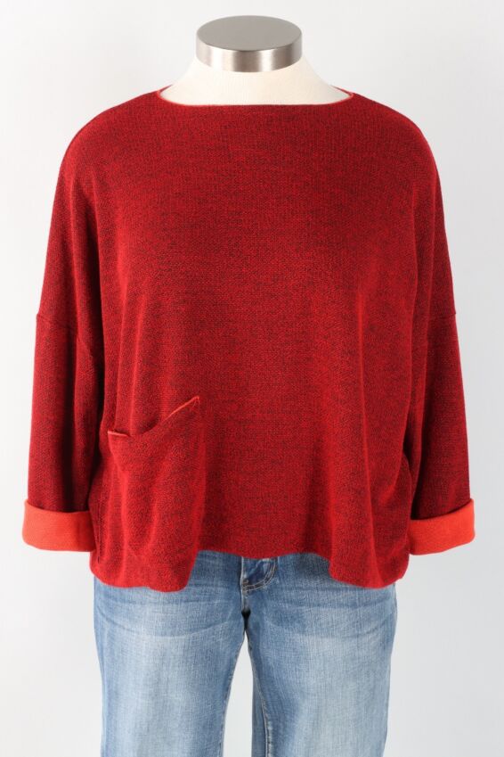 Osize Pocket Pullover - Roulette Marled Knit