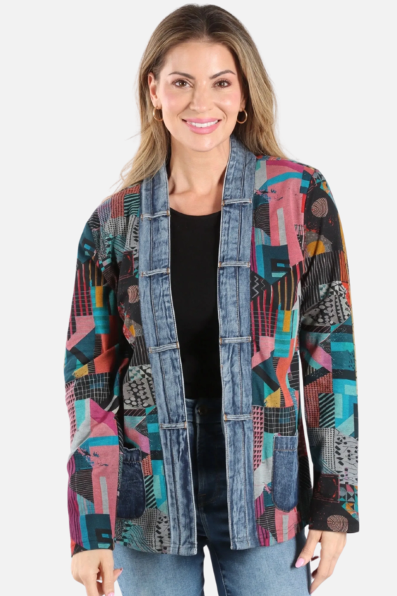 Open Front Jacket Plus - Mamie Print