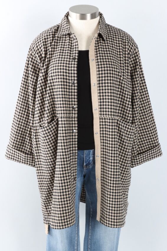 Front Pocket Duster - Fennel Check