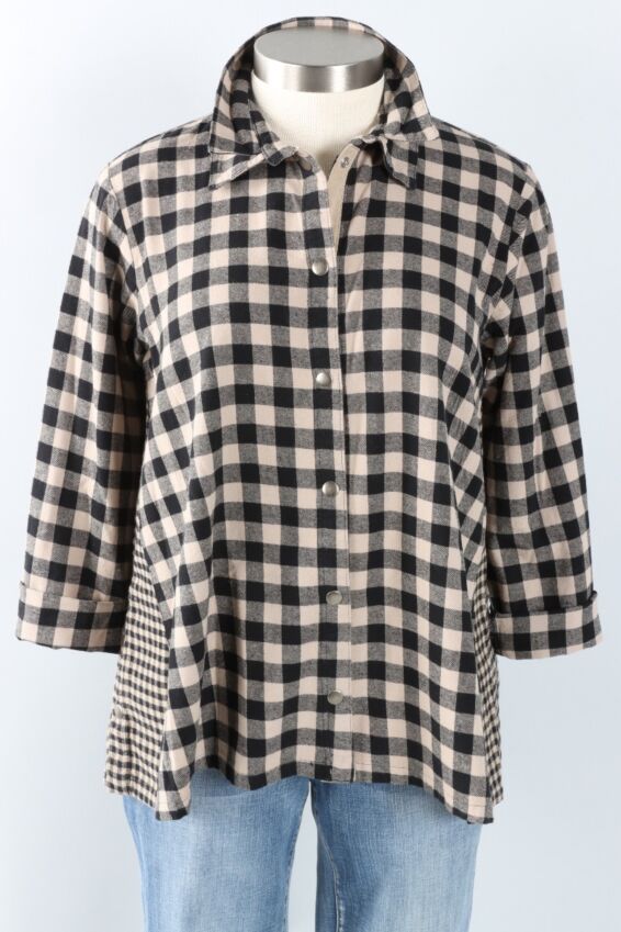 Placket Gusset Shirt - Fennel Check
