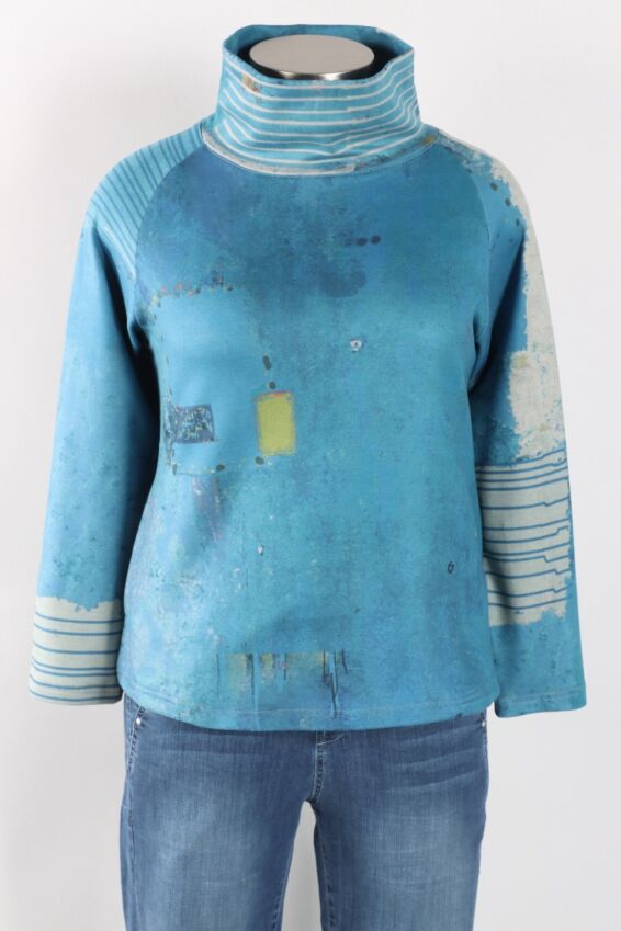 Knit Turtleneck Top - Blues