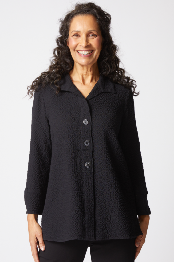 Patch Button Tunic - Black