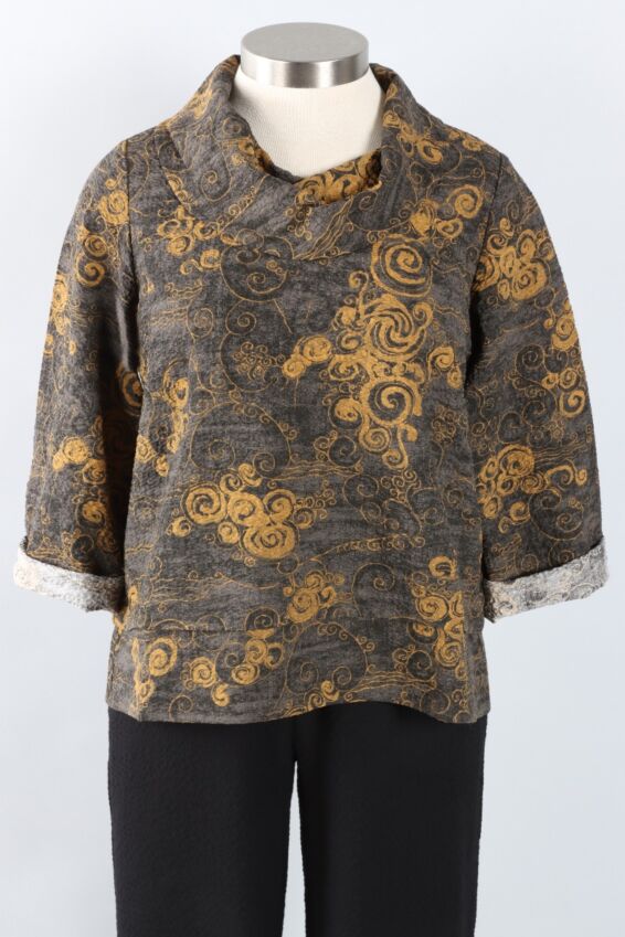 Drape Collar Pullover - Black