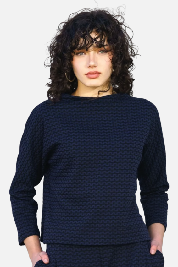 Atom Top - Blue & Black