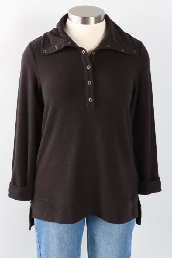 Snap To It Pullover - Black