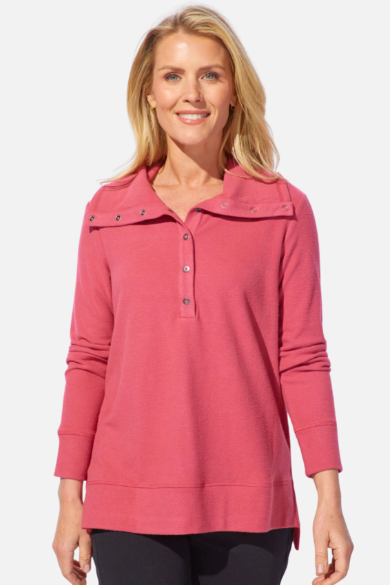 Snap To It Pullover - Garnet