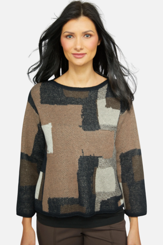 Collage Swing Pullover - Coffee