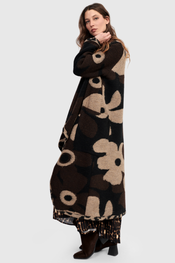 Long Open Coat - Floral