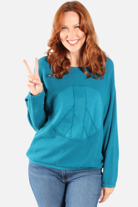 Peace Patch Sweatshirt - Teal