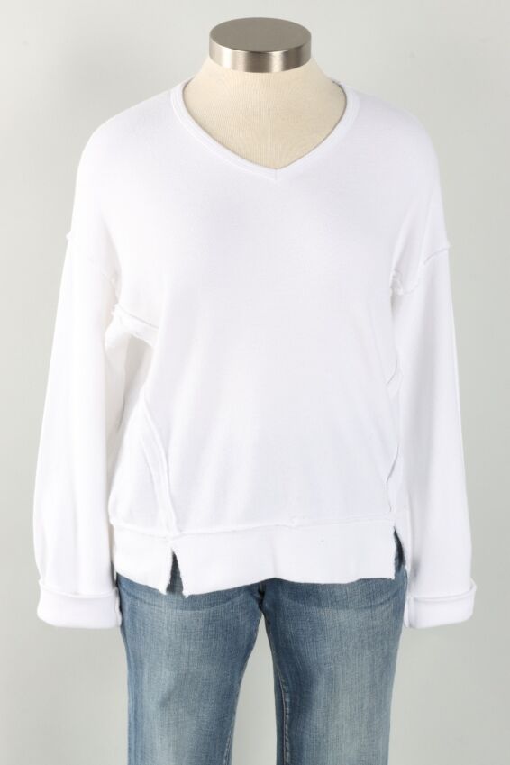 V-Neck Top - White