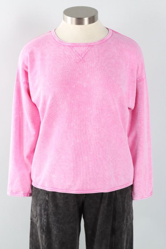 Basic Sweatshirt - Pink Mineral Washed