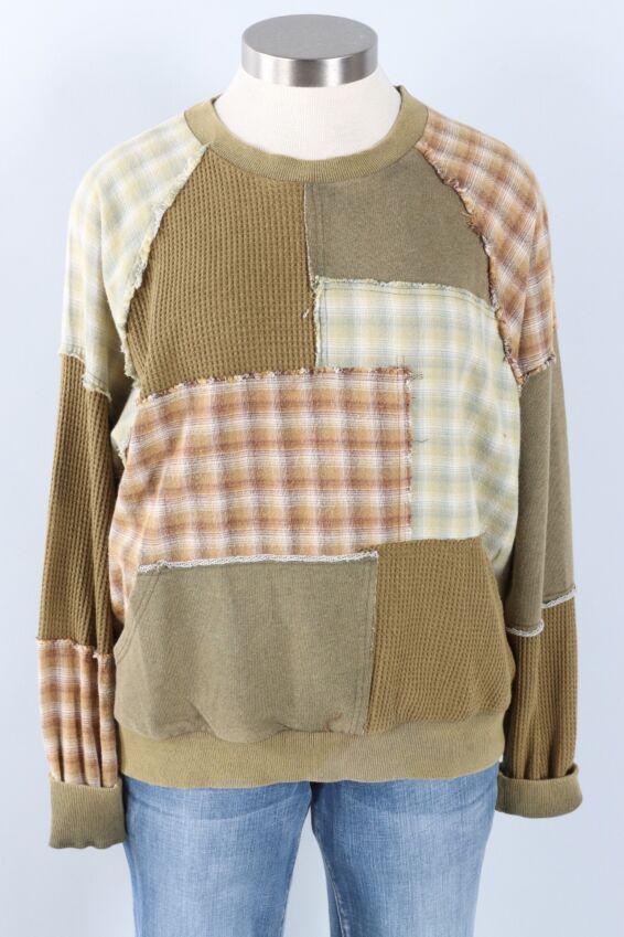 Patchwork Top - Olive