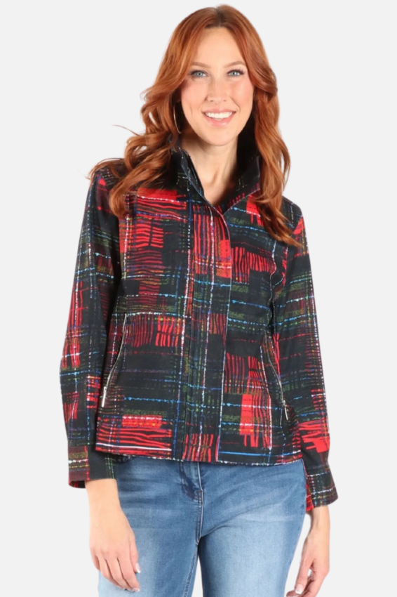 Biker Jacket - Red Stripe
