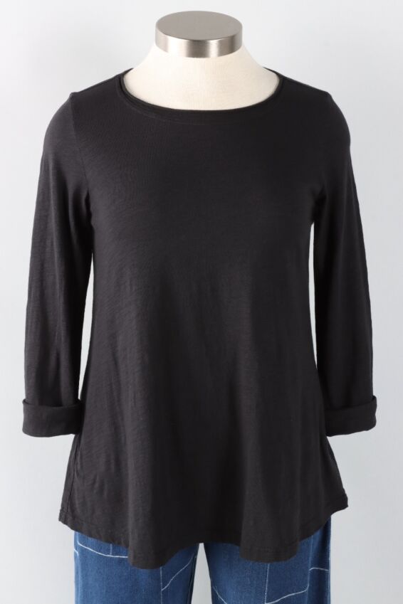 Long Sleeve Basic Tee Plus - Black