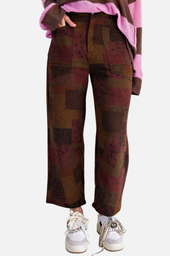 Patch Printed Pant - Olive Combo
