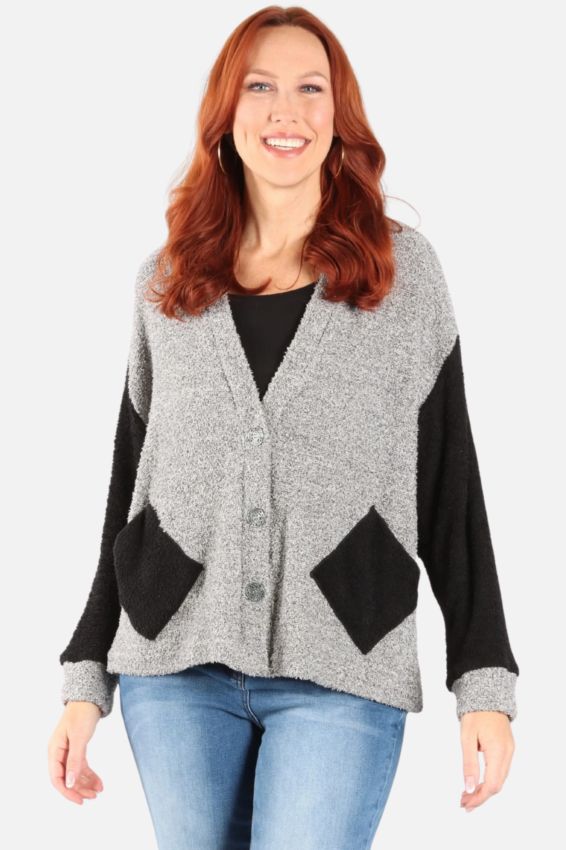 Patch Jacket - Heather & Black
