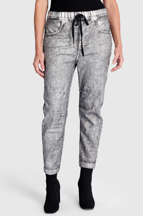 Metallic Jogger Jean - Silver