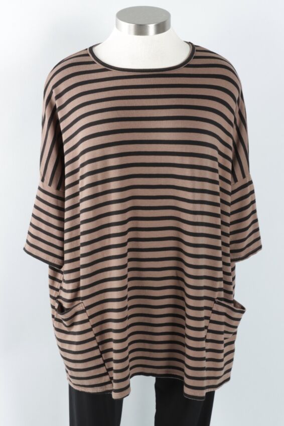 Osize Pullover - Cola Stripe