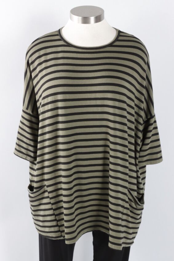 Osize Pullover - Kelp Stripe