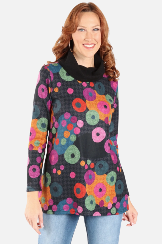 Cowl Top - Black Multi