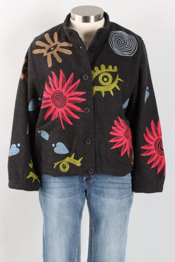 Embroidered Jacket - Black Multi