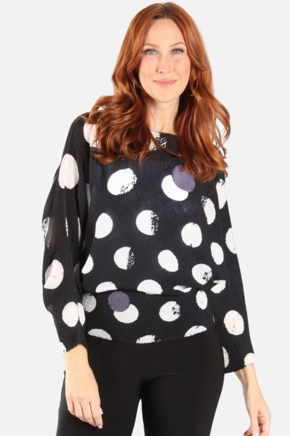 Dot Stretch Top - Black & White