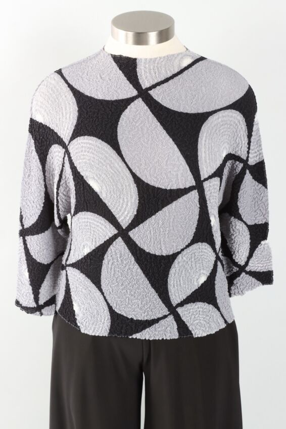 Disc Stretch Top - Black & Grey