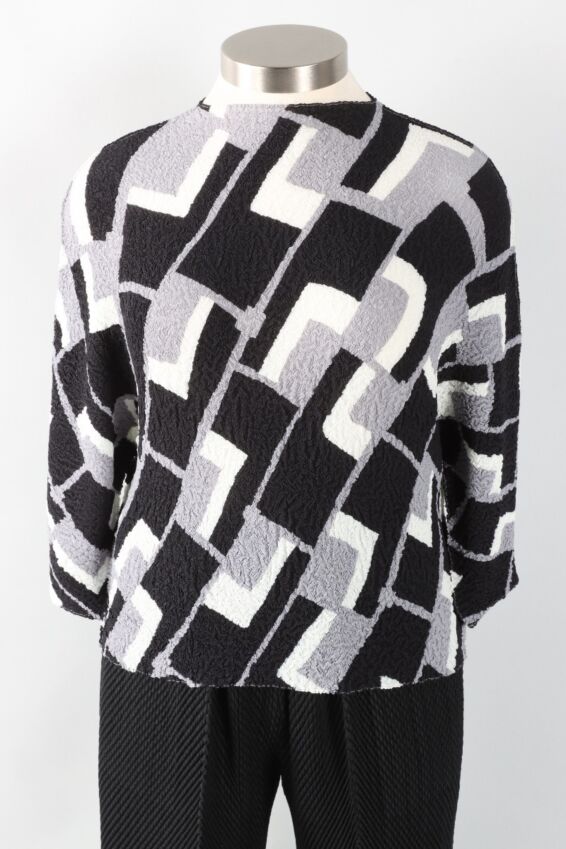 Stretch Top - Black & Grey