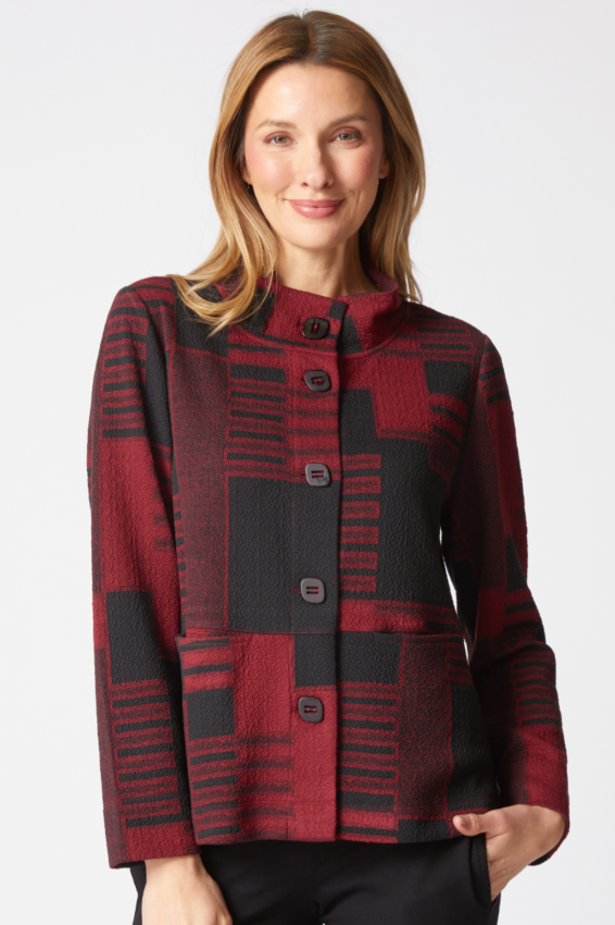 Squared Away Jacket - Wine