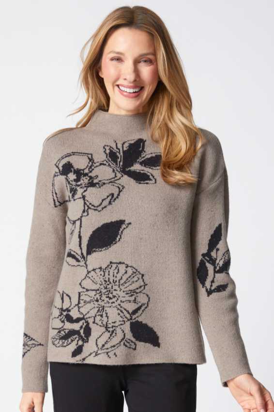 Floral Pullover - Driftwood