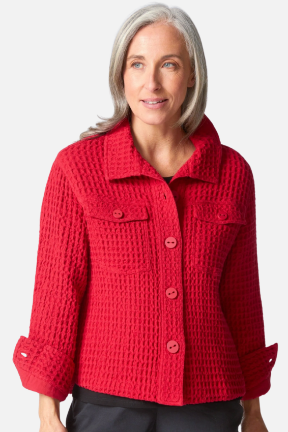 Honeycomb Shirt - Ruby