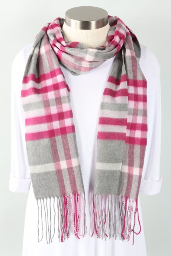 Exploded Plaid Scarf - Light Grey 