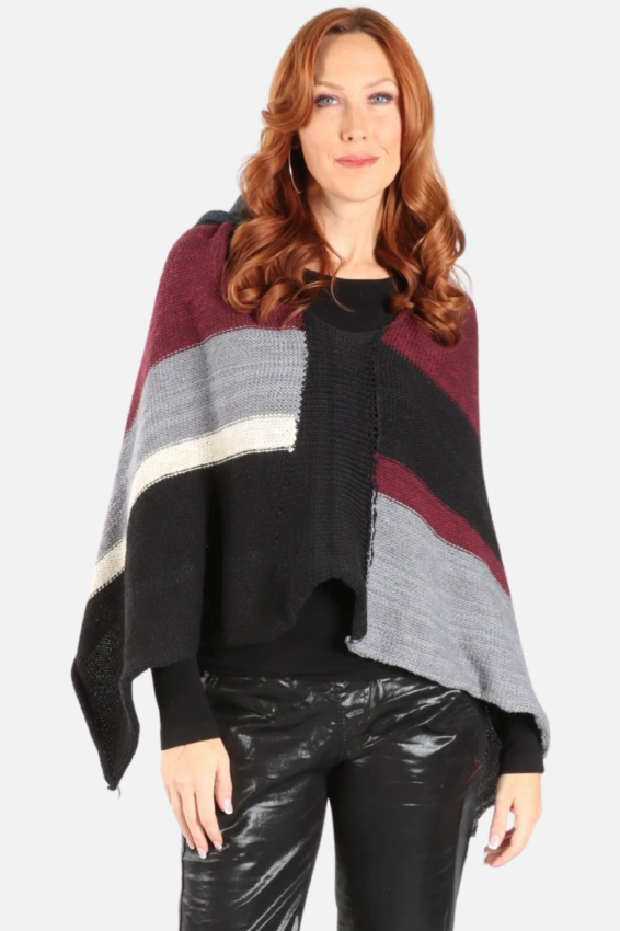 Hooded Cape - Neutral Multi
