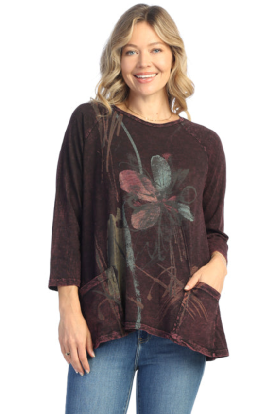 Patch Pocket Top - Wine Field Notes