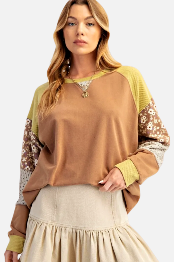 Patchwork Pullover - Mocha
