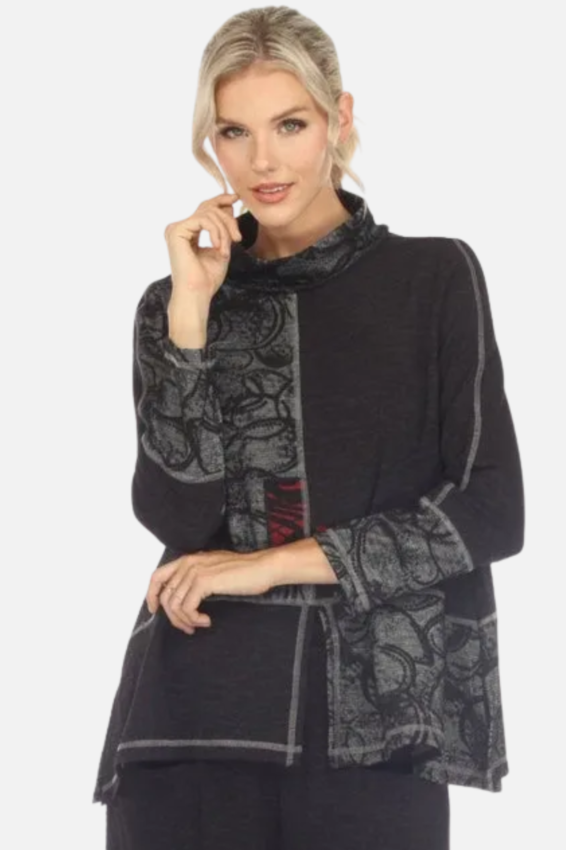 Colorblock Pullover - Black & Grey