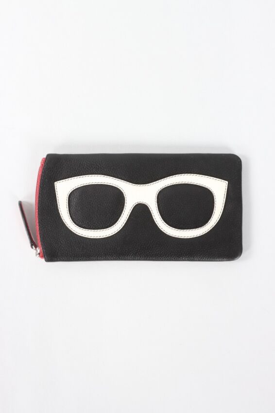 Eyeglass Case - Black Bone & Red