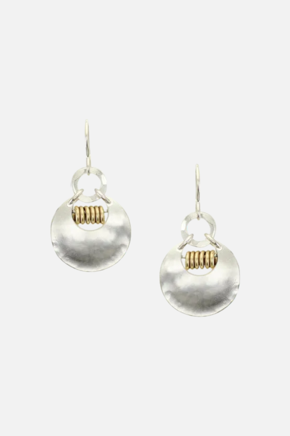 Crescent Wire Earring - Silver & Brass