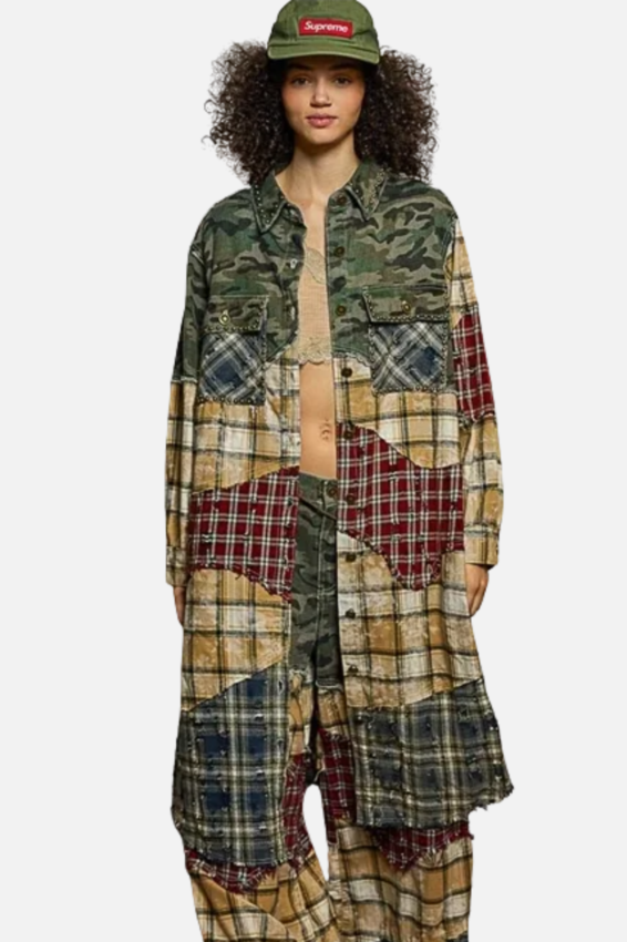 Maxi Shirt Jacket - Patchwork