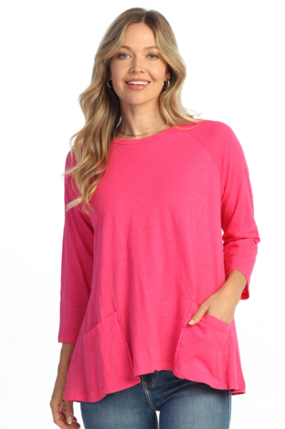 Patch Pocket Tunic Plus - Fuchsia