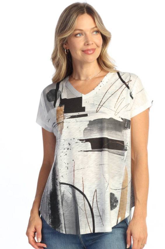 Cap Sleeve V Tee Plus - Tango