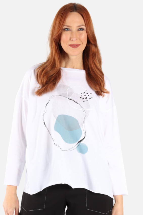 Bubbles Boxy Tee - White 